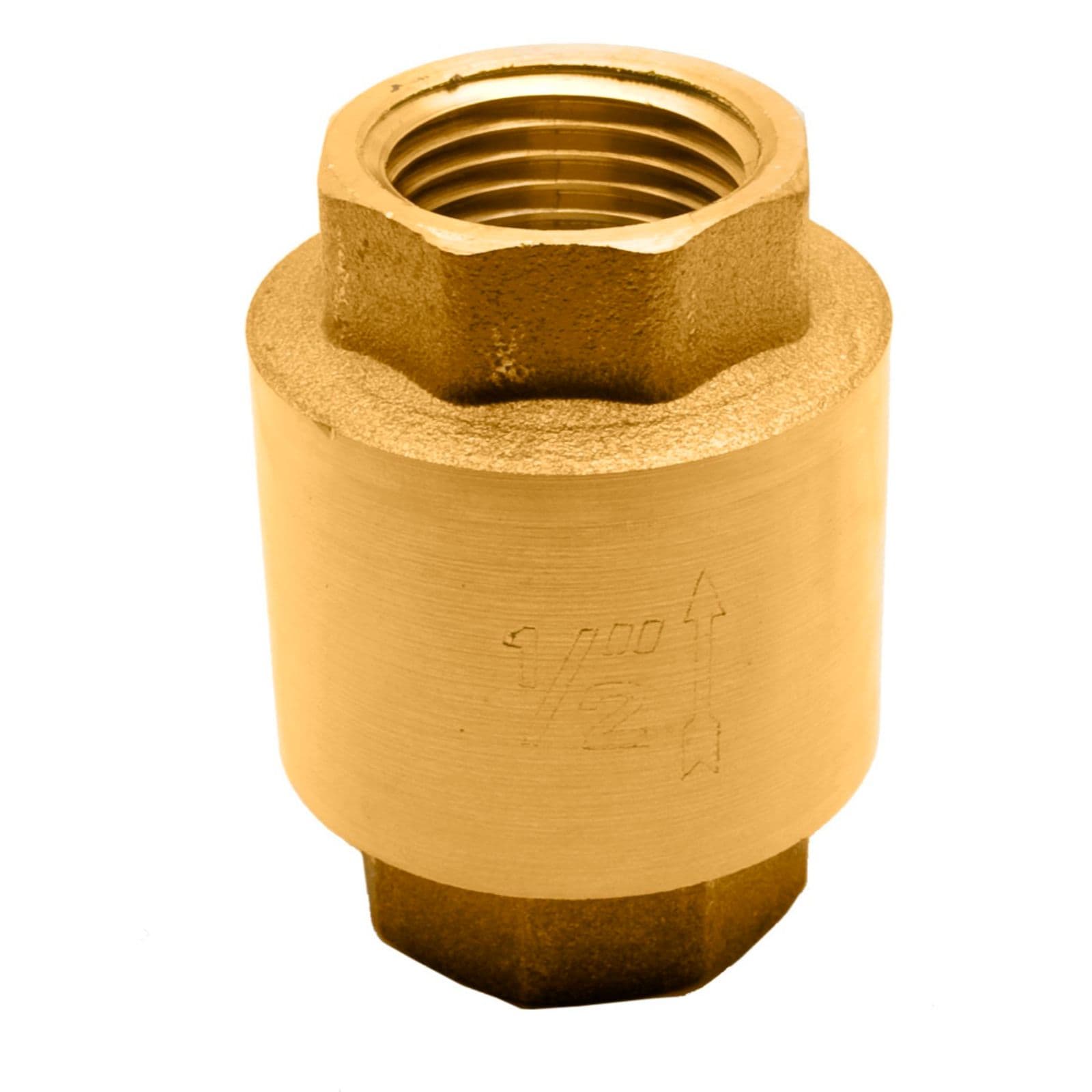 Brass In-Line Spring-Assisted Check Valve 200 PSI (WOG)