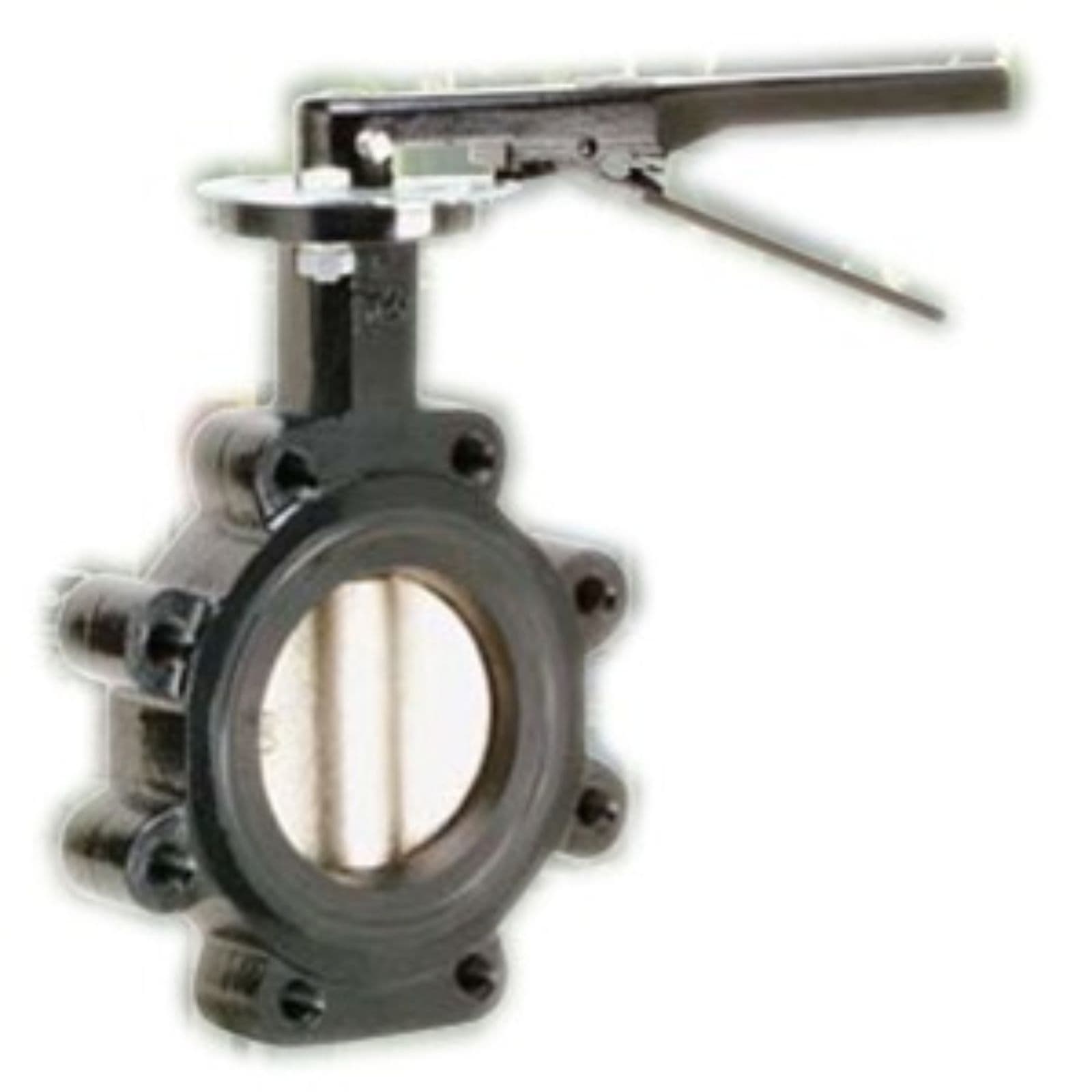 Lug Style Butterfly Valve - Ductile Iron Disc / Lever Handle / Buna-N Seat  / Black Body